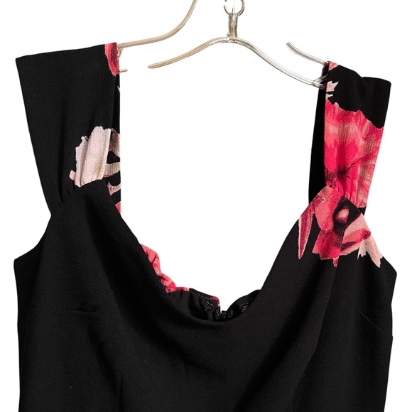 NWT Eva Mendes Collection On or Off Shoulder Maxi Gown Red Black Floral Size 4 - Picture 10 of 10